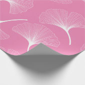 Abstrakte Blätter in Weiß und Rosa Geschenkpapier (Ecke)