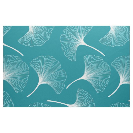 Abstrakte Blätter in Weiß und Türkis Stoff (Fat Quarter (45,7 x 55,9 cm))