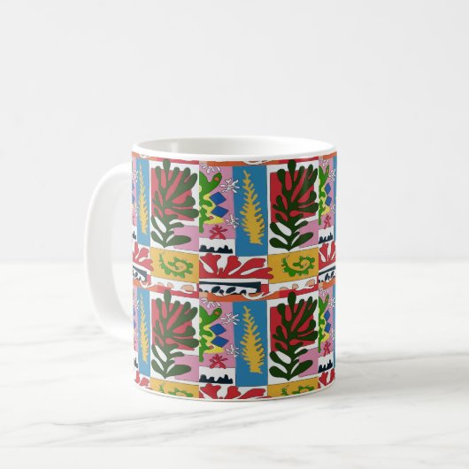 Abstrakte Blätter, MAtisse Style Kaffeetasse (Vorderseite Links)