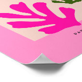 Abstrakte Blätter Minimalistisch Rosa Orangen Schn Poster (Ecke)