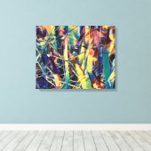 Abstrakte Blätter mit Blumenpraxis Leinwand Kunst, (Insitu (Holzboden))