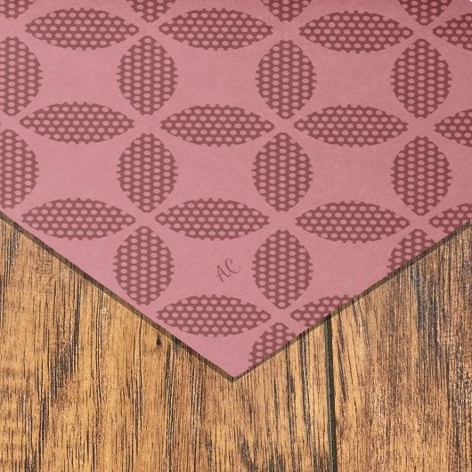 Abstrakte Blätter mit Polka Dots Pattern Burgund Seidenpapier