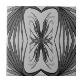 Abstrakte Blätter mit schwarzem und grauem Unterte Fliese (Vorderseite)