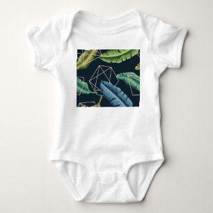 Abstrakte Blätter: Nahtlose polygonale Linie. Baby Strampler