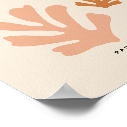 Abstrakte Blätter neutrale, beige Formen schneiden Poster (Ecke)