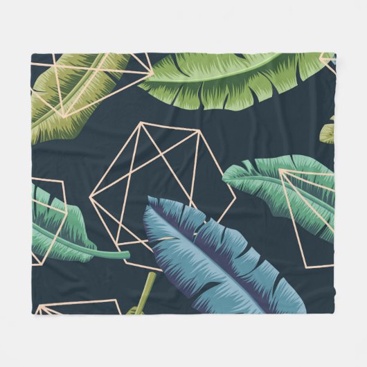 Abstrakte Blätter: Polygonale Linie Nahtlos. Fleecedecke (Vorderseite (Horizontal))