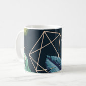 Abstrakte Blätter: Polygonale Linie Nahtlos. Kaffeetasse (Vorderseite Links)