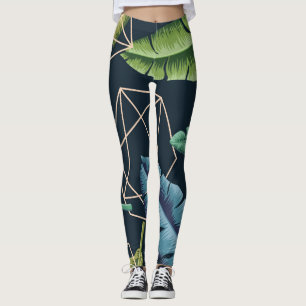 Abstrakte Blätter: Polygonale Linie Nahtlos. Leggings
