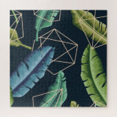 Abstrakte Blätter: Polygonale Linie Nahtlos. Puzzle (Horizontal)