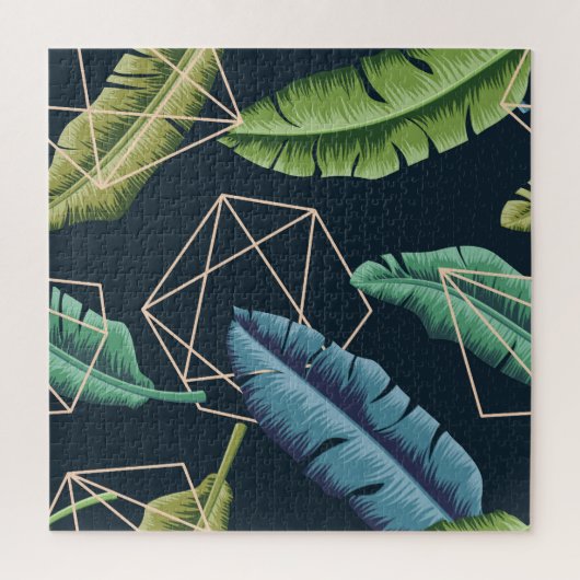 Abstrakte Blätter: Polygonale Linie Nahtlos. Puzzle (Vertikal)