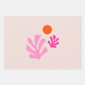 Abstrakte Blätter Rosa Orange Moderne Formen Schni (Vorderseite)