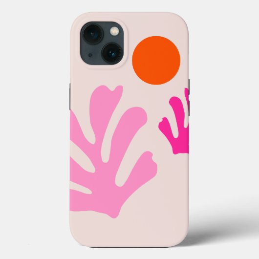 Abstrakte Blätter Rosa Orange Moderne Formen Schni Case-Mate iPhone Hülle (Rückseite)