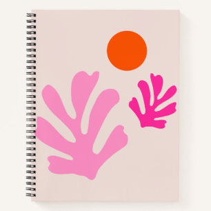 Abstrakte Blätter Rosa Orange Moderne Formen Schni Notizblock