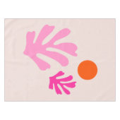 Abstrakte Blätter Rosa Orange Moderne Formen Schni Tischdecke (Vorderseite (Horizontal))