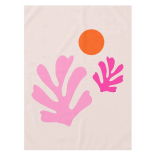 Abstrakte Blätter Rosa Orange Moderne Formen Schni Tischdecke