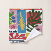 Abstrakte Blätter, Text hinzufügen Badhandtuch Set (Waschlappen)