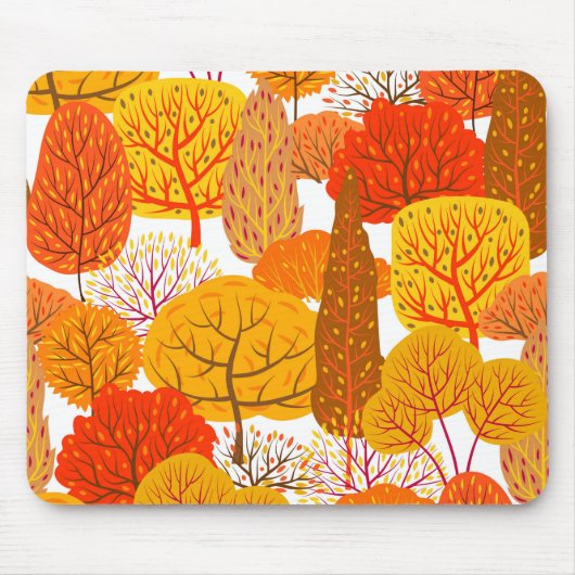 Abstrakte Blätter und Bäume im Herbst Mousepad (Vorne)