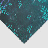 Abstrakte Blätter und Stringleuchten auf Grün Seidenpapier (Detail)