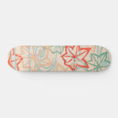 Abstrakte Blätter Vintages japanisches Muster druc Skateboard (Horizontal)