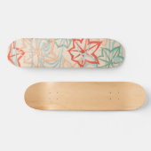Abstrakte Blätter Vintages japanisches Muster druc Skateboard (Horizontal)