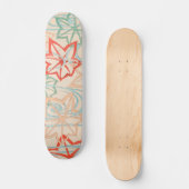 Abstrakte Blätter Vintages japanisches Muster druc Skateboard (Vorderseite)