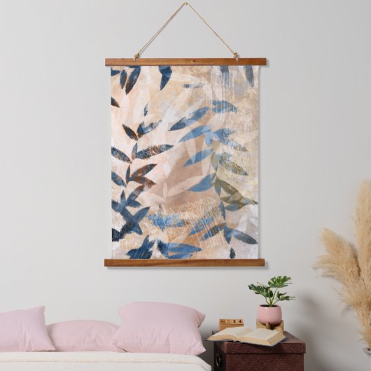 Abstrakte Blätter Wandteppich Mit Holzrahmen (Schlafzimmer)