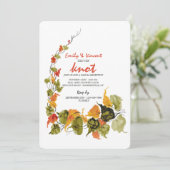 Abstrakte Blätter Wasserfarbe Empfang Einladung (Stehend Vorderseite)