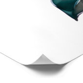 Abstrakte Blätter Watercolor Blue 3:2 Poster (Ecke)