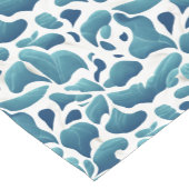 Abstrakte Blätter Weiß und Blau | Küstenmuster Kurzer Tischläufer (Ecke)