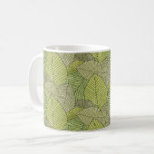 Abstrakte Blattmuster farbig Kaffeetasse (Vorderseite Links)