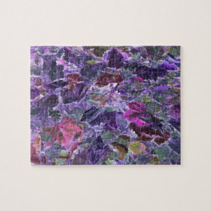Abstrakte Blattrosa Lila Blätter Puzzle