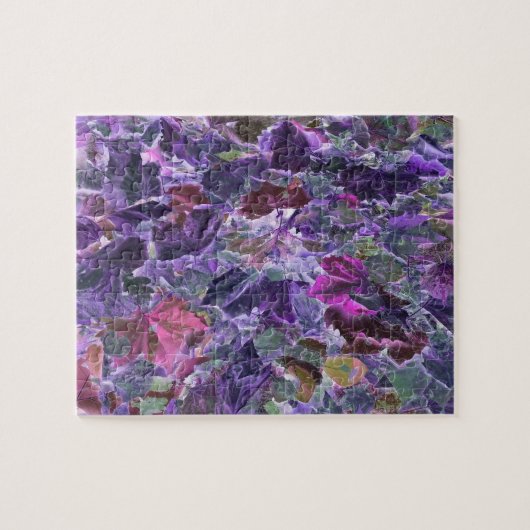 Abstrakte Blattrosa Lila Blätter Puzzle (Horizontal)