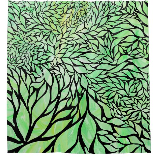 Abstrakte Blattstruktur Duschvorhang (Vorderseite)