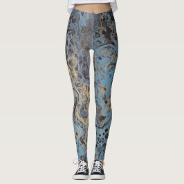 Abstrakte Blau-u. GoldLeggings Leggings