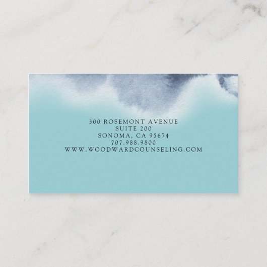 Abstrakte, blau und grün servierte Visitenkarte (Rückseite)