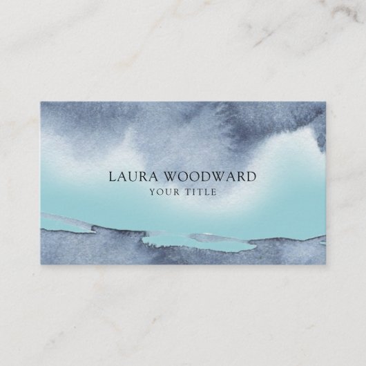 Abstrakte, blau und grün servierte Visitenkarte (Vorderseite)