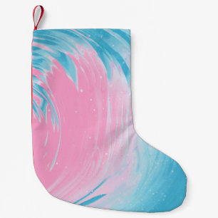 ABSTRAKTE BLAU- UND PINKBILDUNG 2 KLEINER WEIHNACHTSSTRUMPF