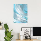 Abstrakte Blau- und Weißzusammensetzung Poster (Heimbüro)