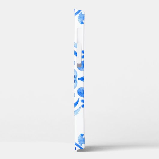 Abstrakte, blau-weiße, handgezogene, nahtlose oder Case-Mate iPhone hülle (Rückseite / Links)