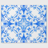 Abstrakte, blau-weiße, handgezogene, nahtlose oder geschenkpapier (Flach)