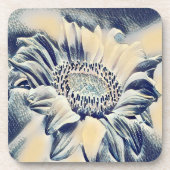 Abstrakte Blaublume Getränkeuntersetzer (Vorderseite)