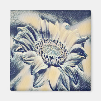 Abstrakte Blaublume Magnet