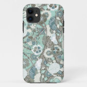 Abstrakte blaubraune Blume Case-Mate iPhone Hülle (Rückseite)