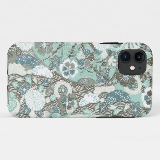 Abstrakte blaubraune Blume Case-Mate iPhone Hülle (Rückseite (Horizontal))