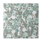 Abstrakte blaubraune Blume Fliese (Vorderseite)