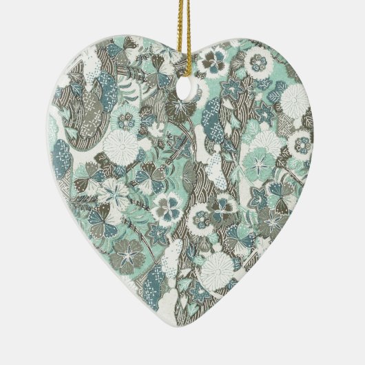 Abstrakte blaubraune Blume Keramikornament (Rechts)