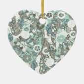 Abstrakte blaubraune Blume Keramikornament (Vorne)