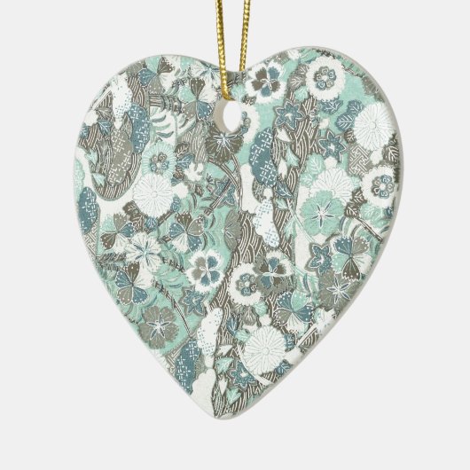 Abstrakte blaubraune Blume Keramikornament (Links)