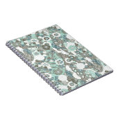 Abstrakte blaubraune Blume Notizblock (Rechte Seite)