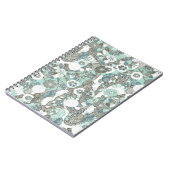 Abstrakte blaubraune Blume Notizblock (Linke Seite)